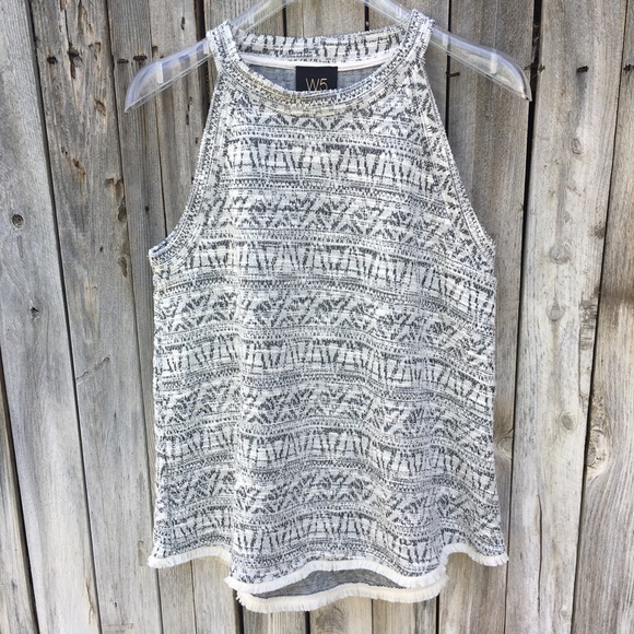 W5 Tops - NWT W5 Boho Sleeveless Top Ivory/Black